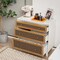 Costway 3-Drawer Rattan Dresser Modern Closet Chest Storage Cabinet Living Room Entryway